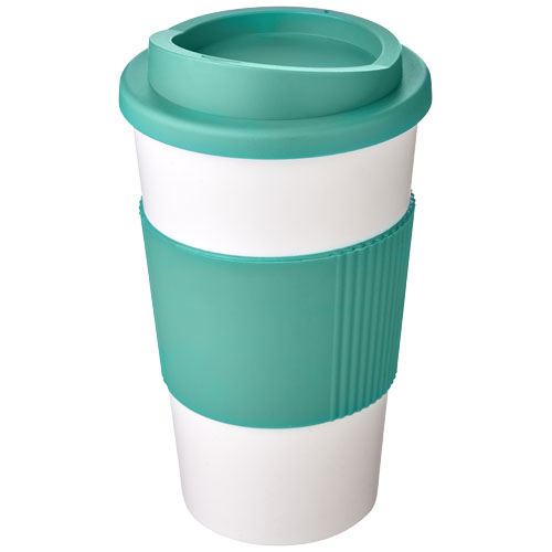 Gobelet isolant personnalisable 350ml Americano® Blanc et Vert eau